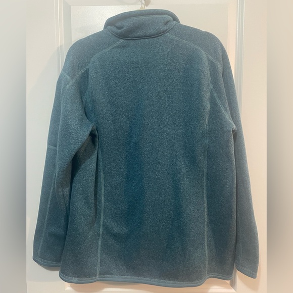 Patagonia 1/4 Zip Teal Blue Fleece Lined Sweater w Arm Zipper Sz XL - Picture 3 of 5